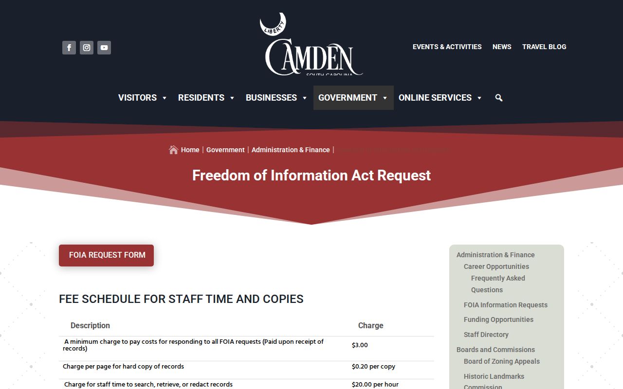 City FOIA procedure for Camden criminal records