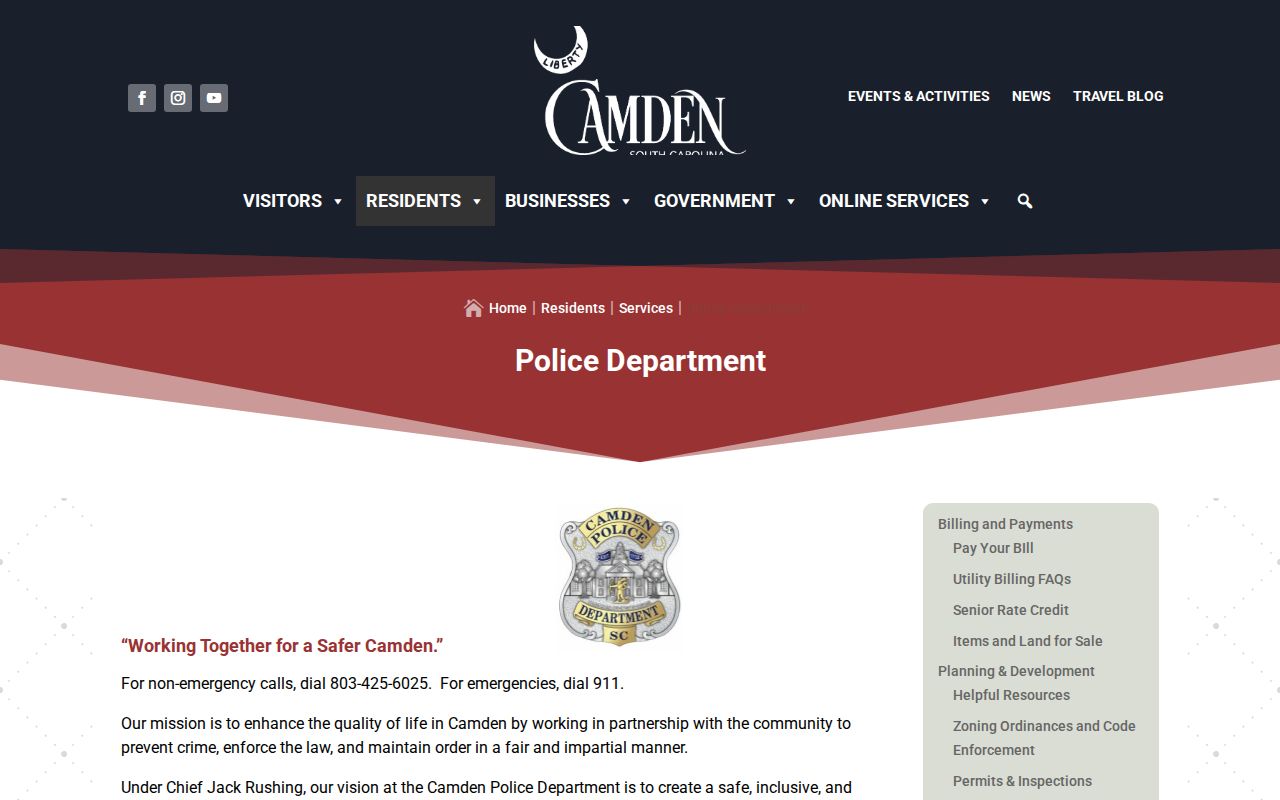 Camden Police Department source for Camden criminal records