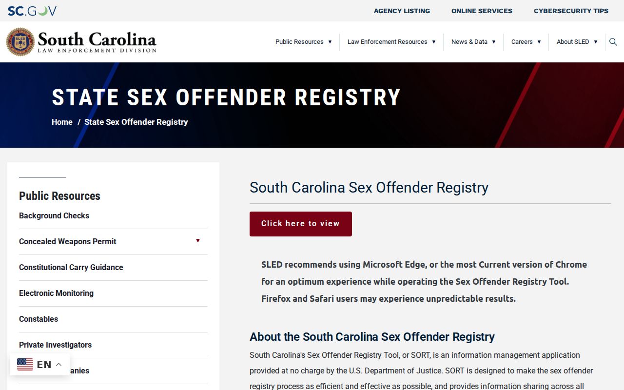 Kershaw County sex offender search launch on South Carolina SORT